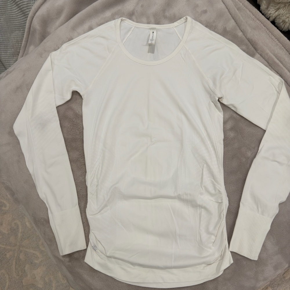 Athleta White Momentum Long Sleeve Top